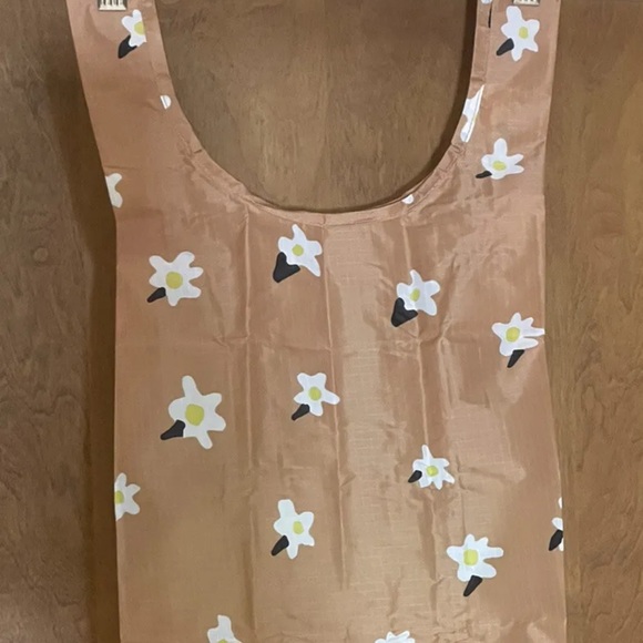 BAGGU Baby Eco Friendly Bag Brown Daisy Discontinued Print NWT - Picture 6 of 6